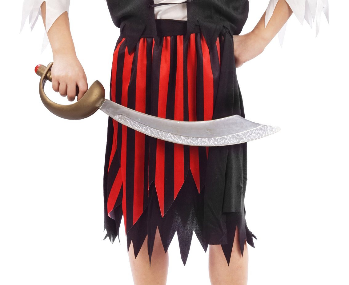 Role play-set for kids Stripped Pirate (shirt with vest, skirt, belt, bandanna), size 110/120 cm
